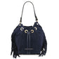 Nomade Suede leather fringe bucket bag