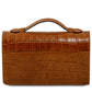 Opera Croque Croc print leather clutch with chain strap