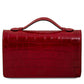 Opera Croque Croc print leather clutch with chain strap