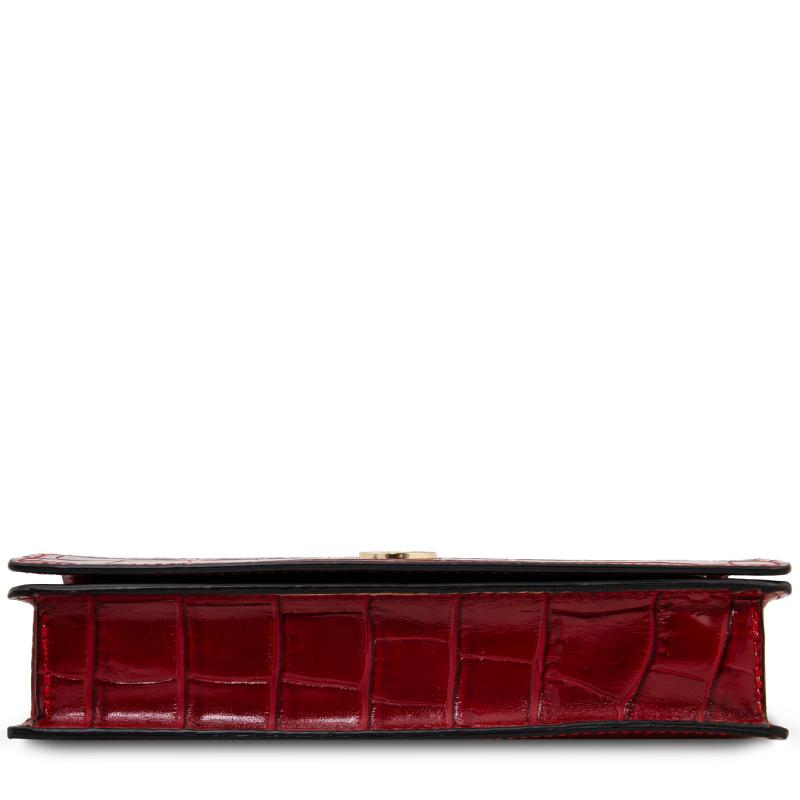 Opera Croque Croc print leather clutch with chain strap