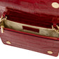 Opera Croque Croc print leather clutch with chain strap