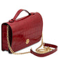 Opera Croque Croc print leather clutch with chain strap