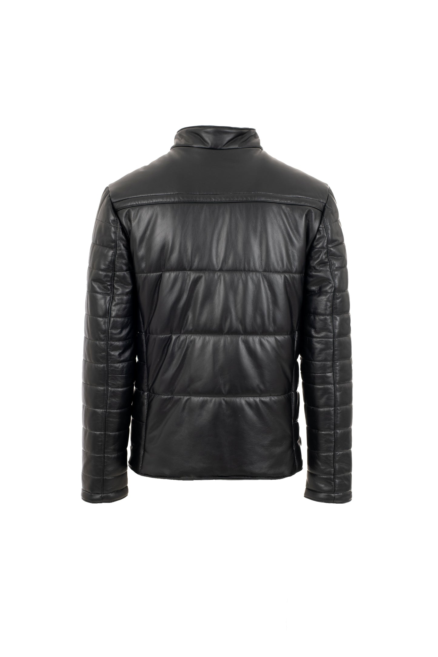 HECTOR - Men's Black Puffed Leather Jacket