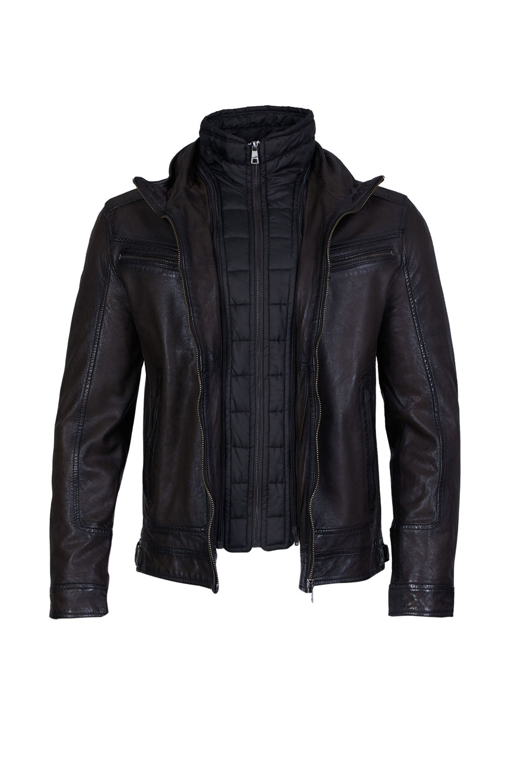 HENNIE - Dark Brown Leather Jacket