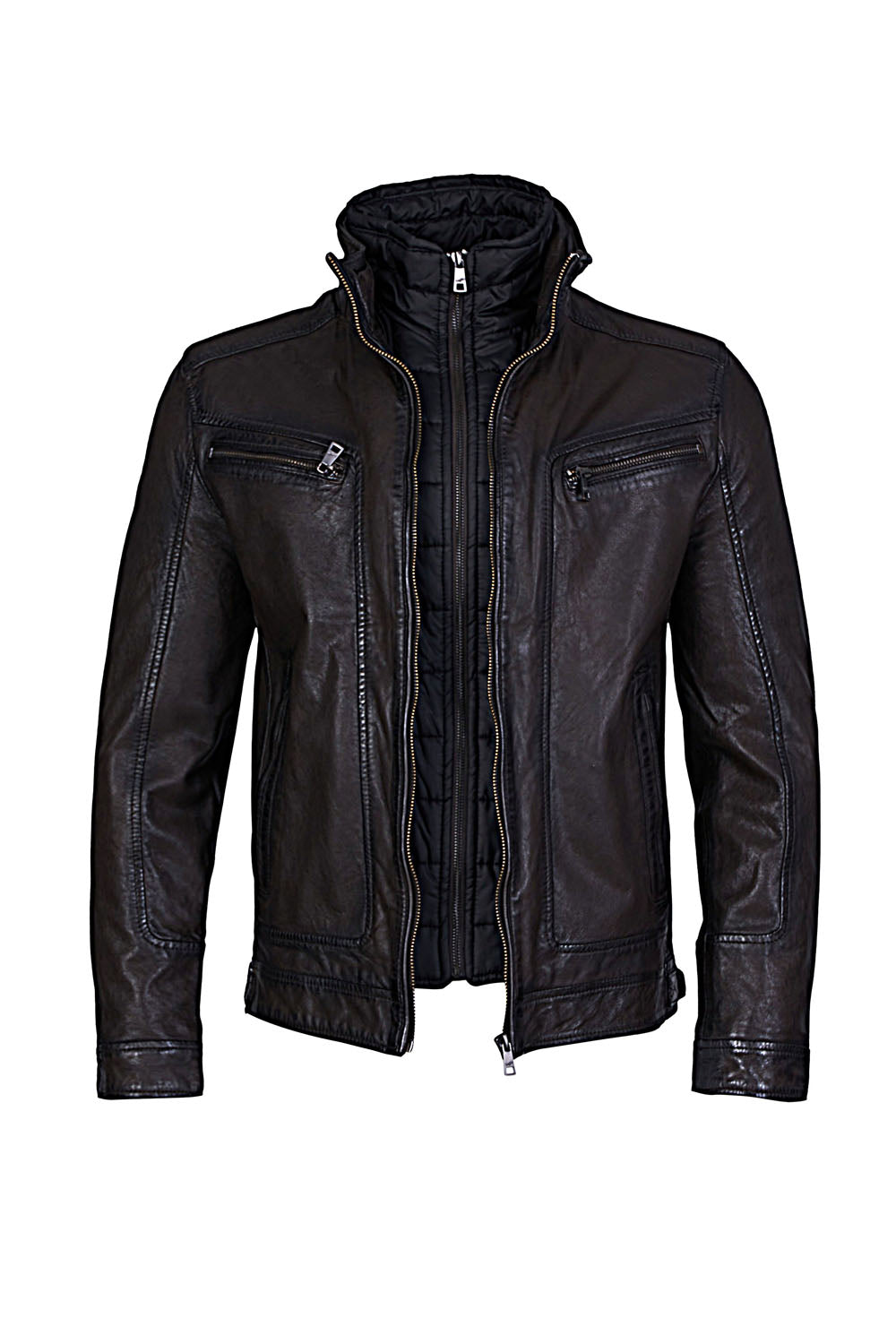 HENNIE - Dark Brown Leather Jacket