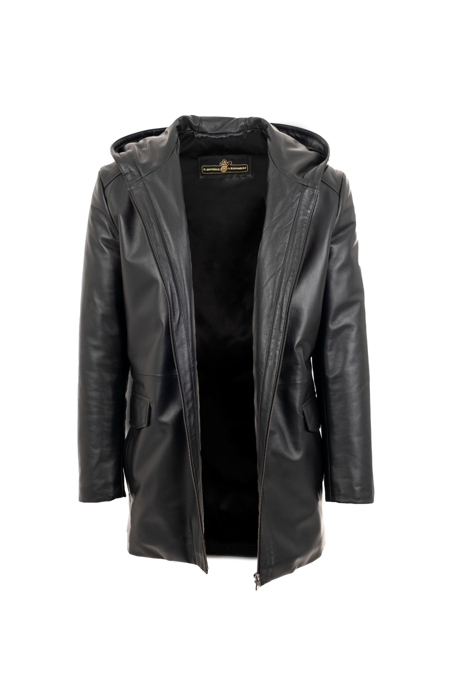 ISIDORE - Men's Long hooded Leather  Jacket
