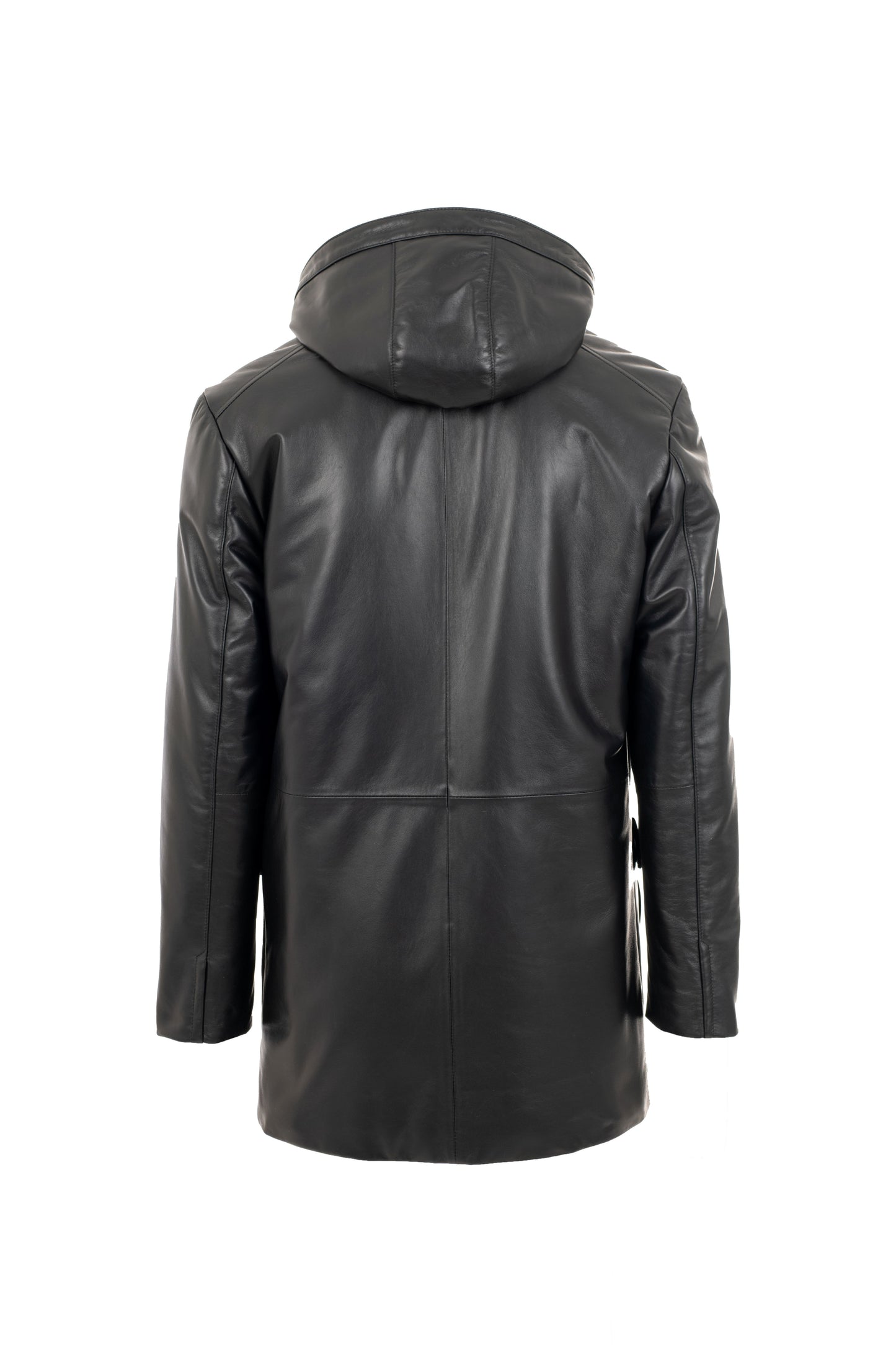 ISIDORE - Men's Long hooded Leather  Jacket