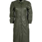 JAMILA - Olive Green Leather Dress