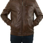 JEANLUKE - Men's Brown Bomber Jacket with removable hood