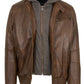 JEANLUKE - Men's Brown Bomber Jacket with removable hood