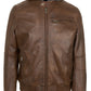 JEANLUKE - Men's Brown Bomber Jacket with removable hood