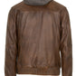 JEANLUKE - Men's Brown Bomber Jacket with removable hood