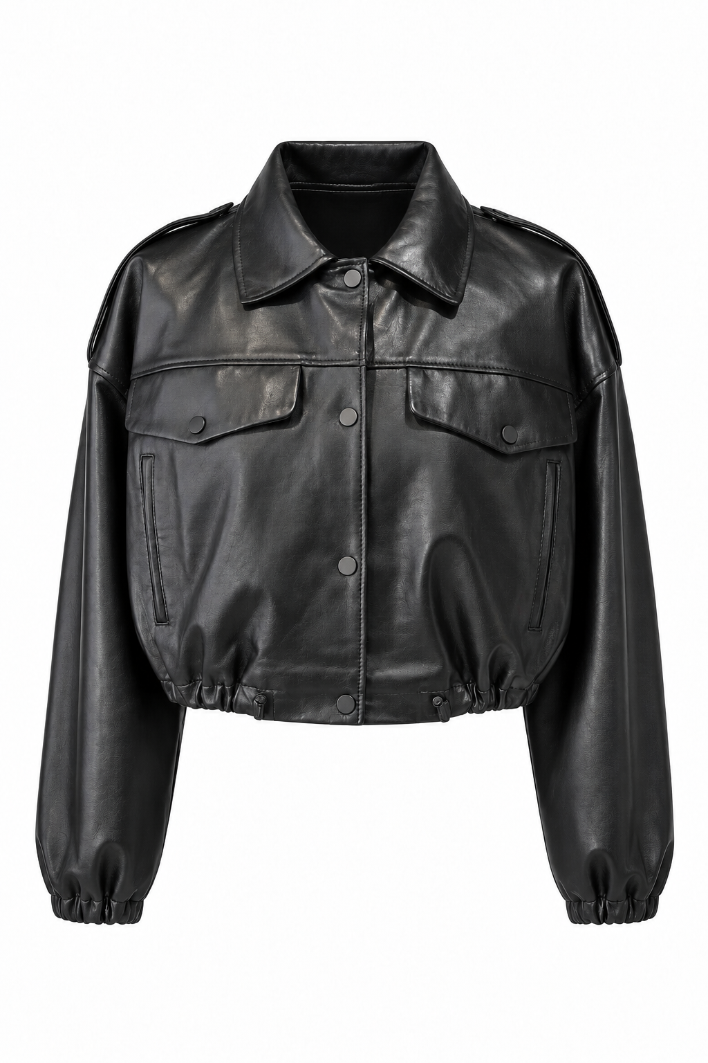JULIE - Womens's Cropped Bomber Leather jacket