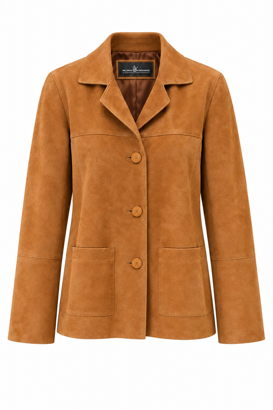 KASSIA- Women's Camel  Suede Blazer