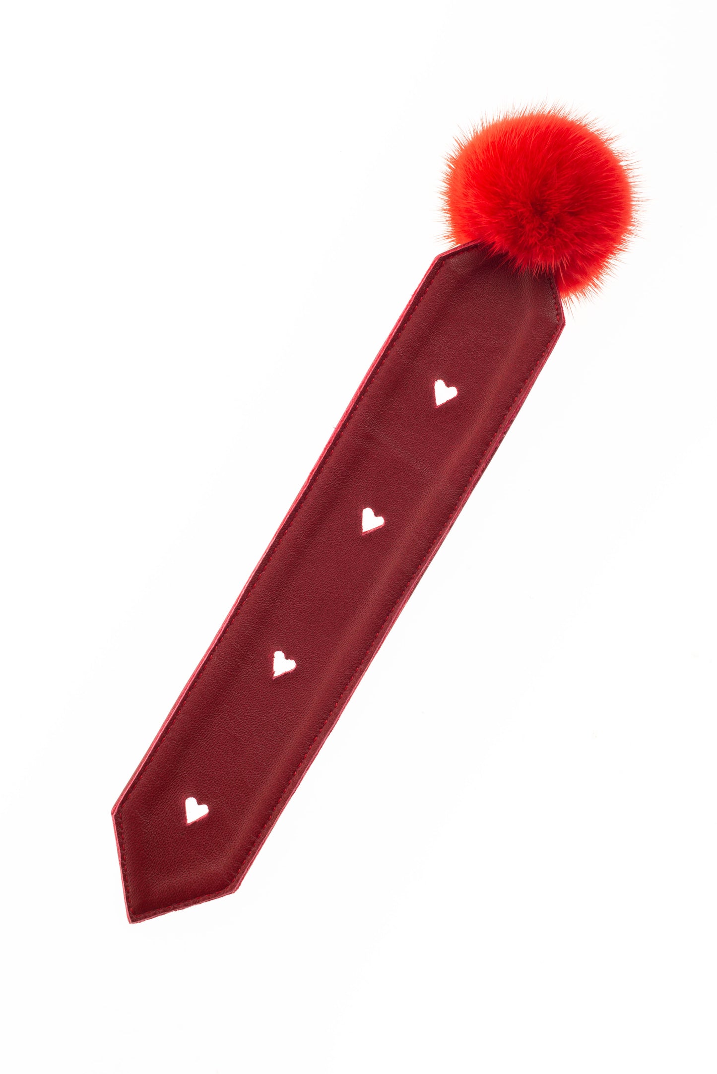 Χειροποίητοι Δερμάτινοι Σελιδοδείκτες,  Δερμάτινοι Bookmarkers με Γνήσια Πομπομ Γούνα