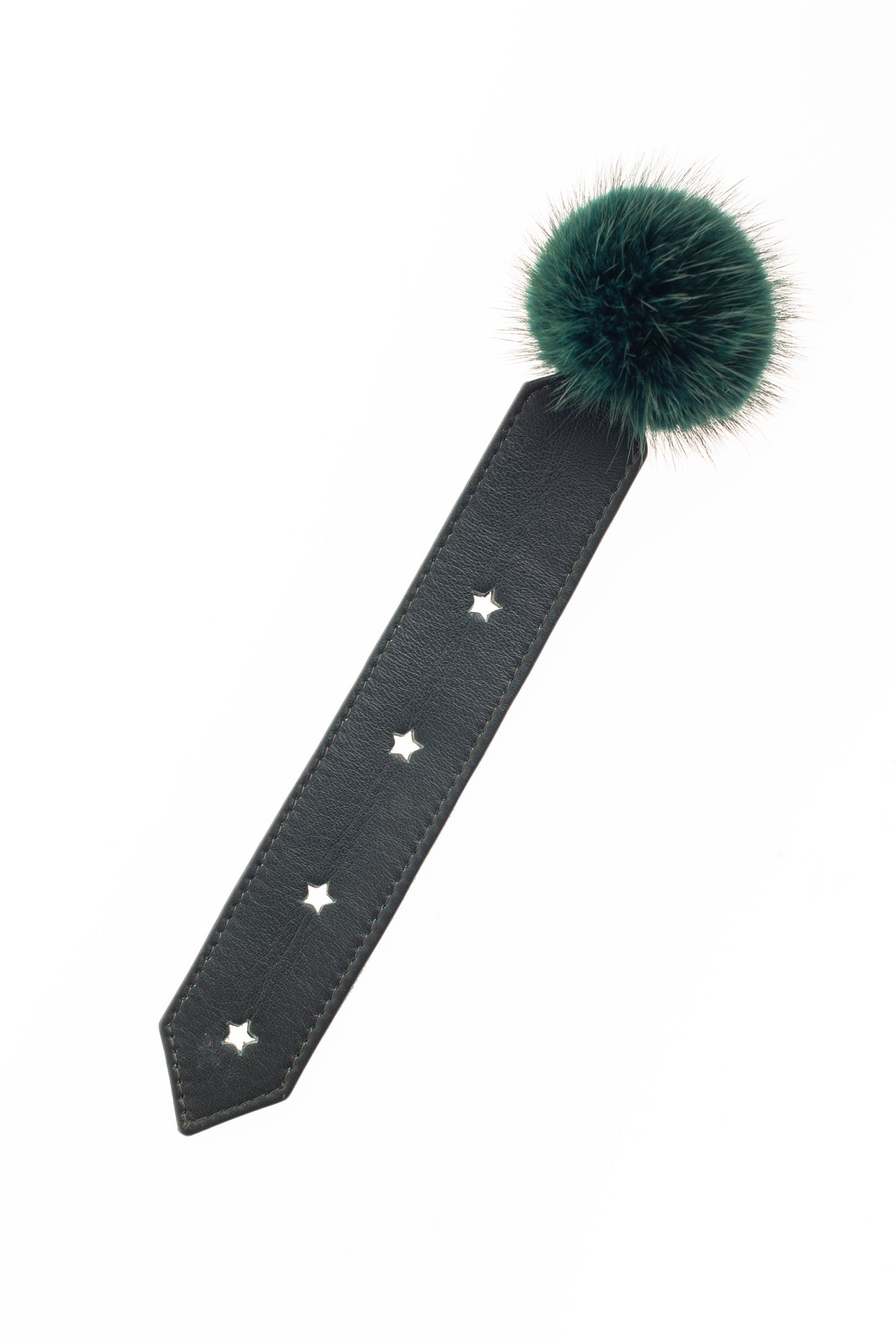 Χειροποίητοι Δερμάτινοι Σελιδοδείκτες,  Δερμάτινοι Bookmarkers με Γνήσια Πομπομ Γούνα