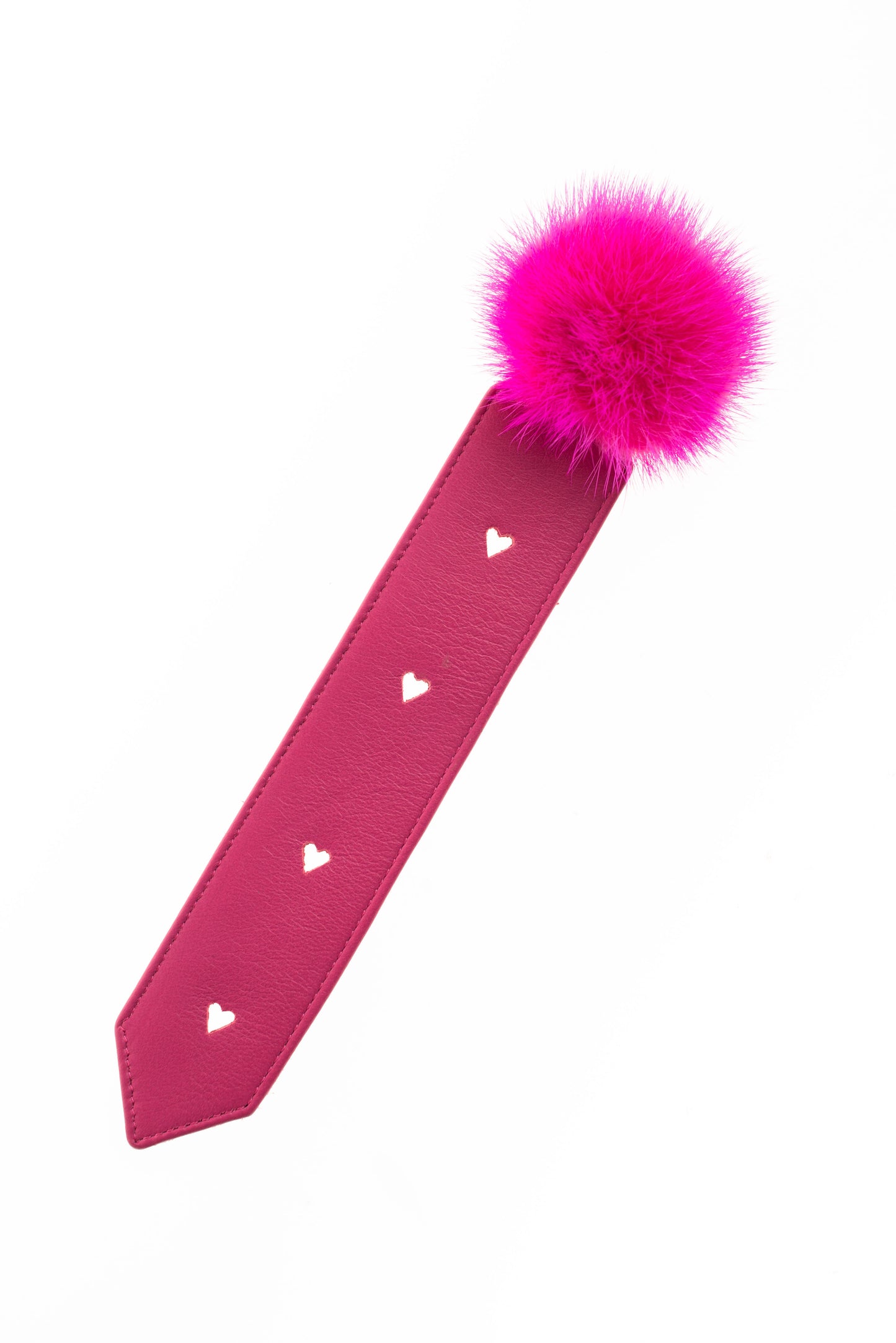 Χειροποίητοι Δερμάτινοι Σελιδοδείκτες,  Δερμάτινοι Bookmarkers με Γνήσια Πομπομ Γούνα