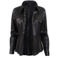 4108 - Γυναικείο Μαύρο Δερμάτινο Πουκάμισο
