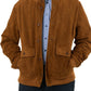 LEVI - Handmade Men's Camel Suede Bomber Jacket
