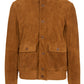 LEVI - Handmade Men's Camel Suede Bomber Jacket