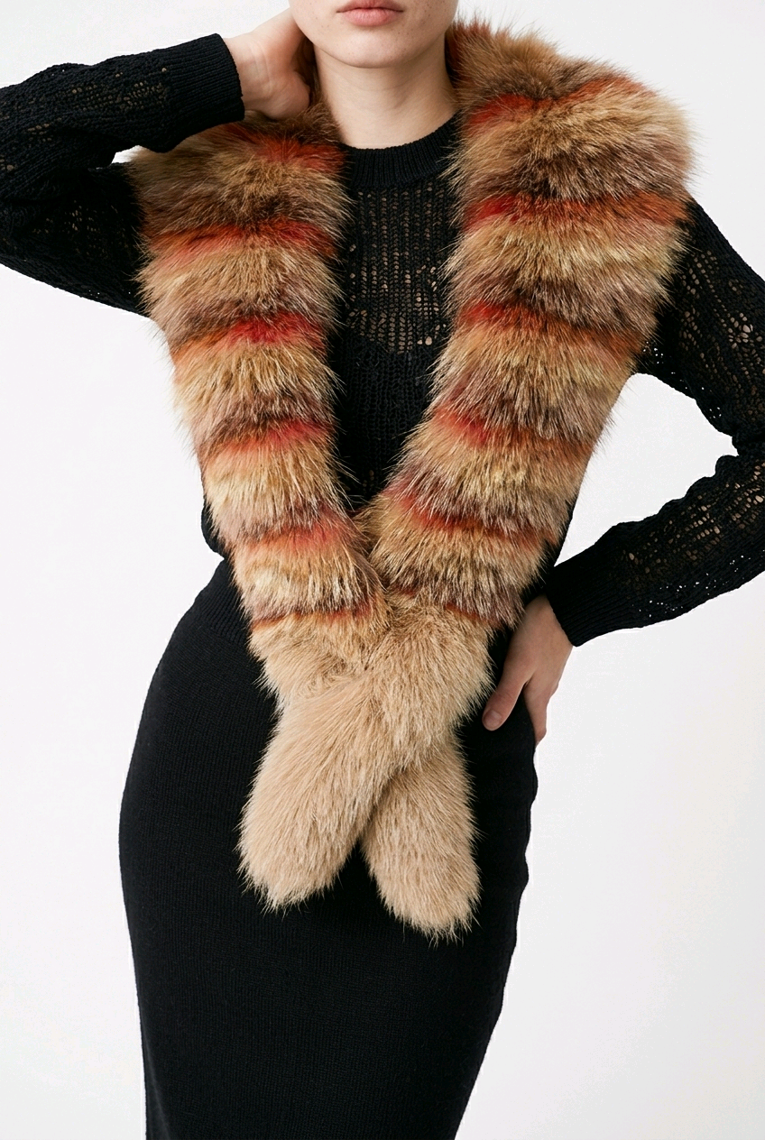 Camel Long Fur Collar