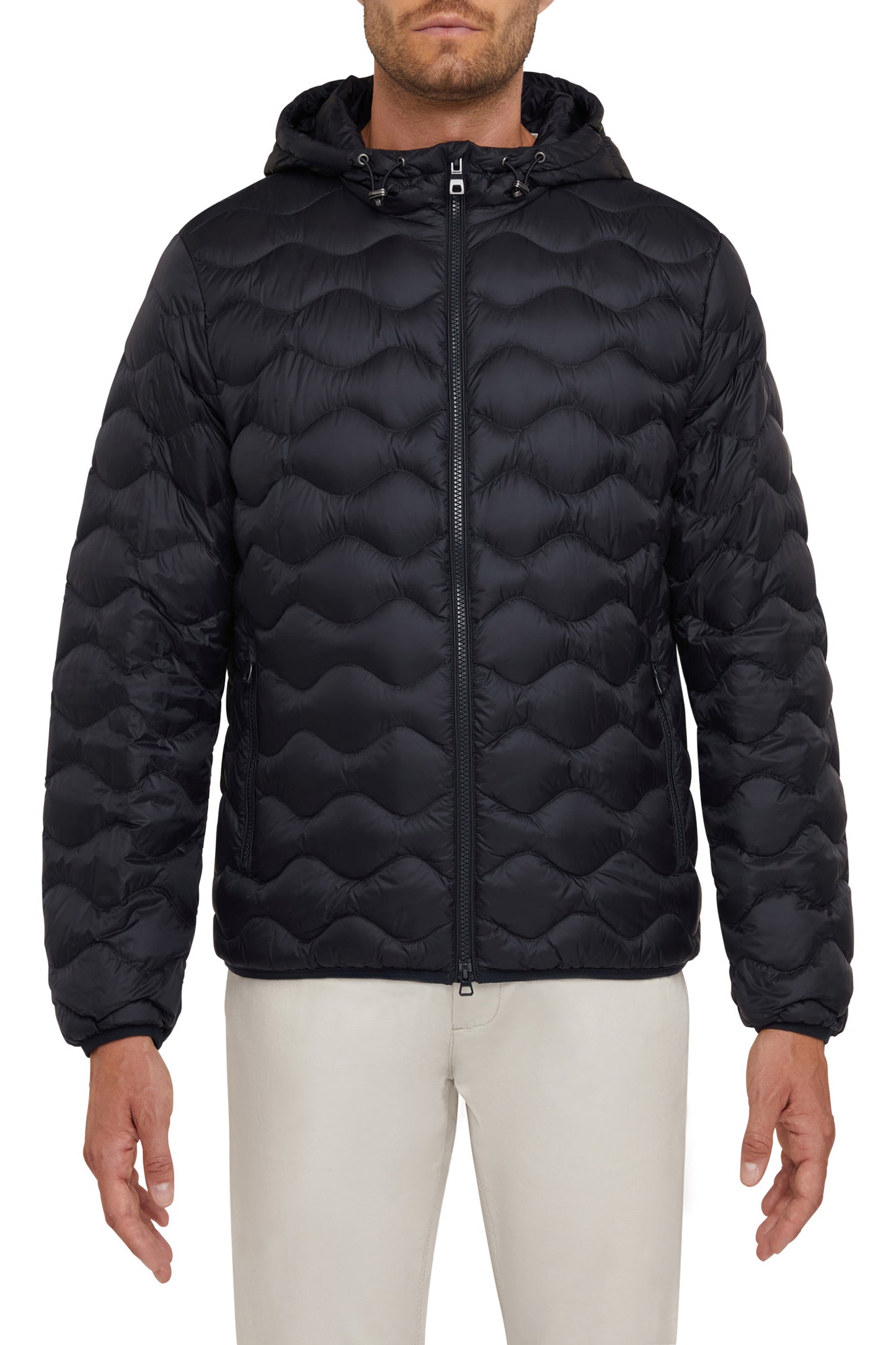 GEOX ASCANIO - Ανδρικό Μπλε  Μπουφάν με Κουκούλα και Επένδυση Από Αληθινό Πούπουλο