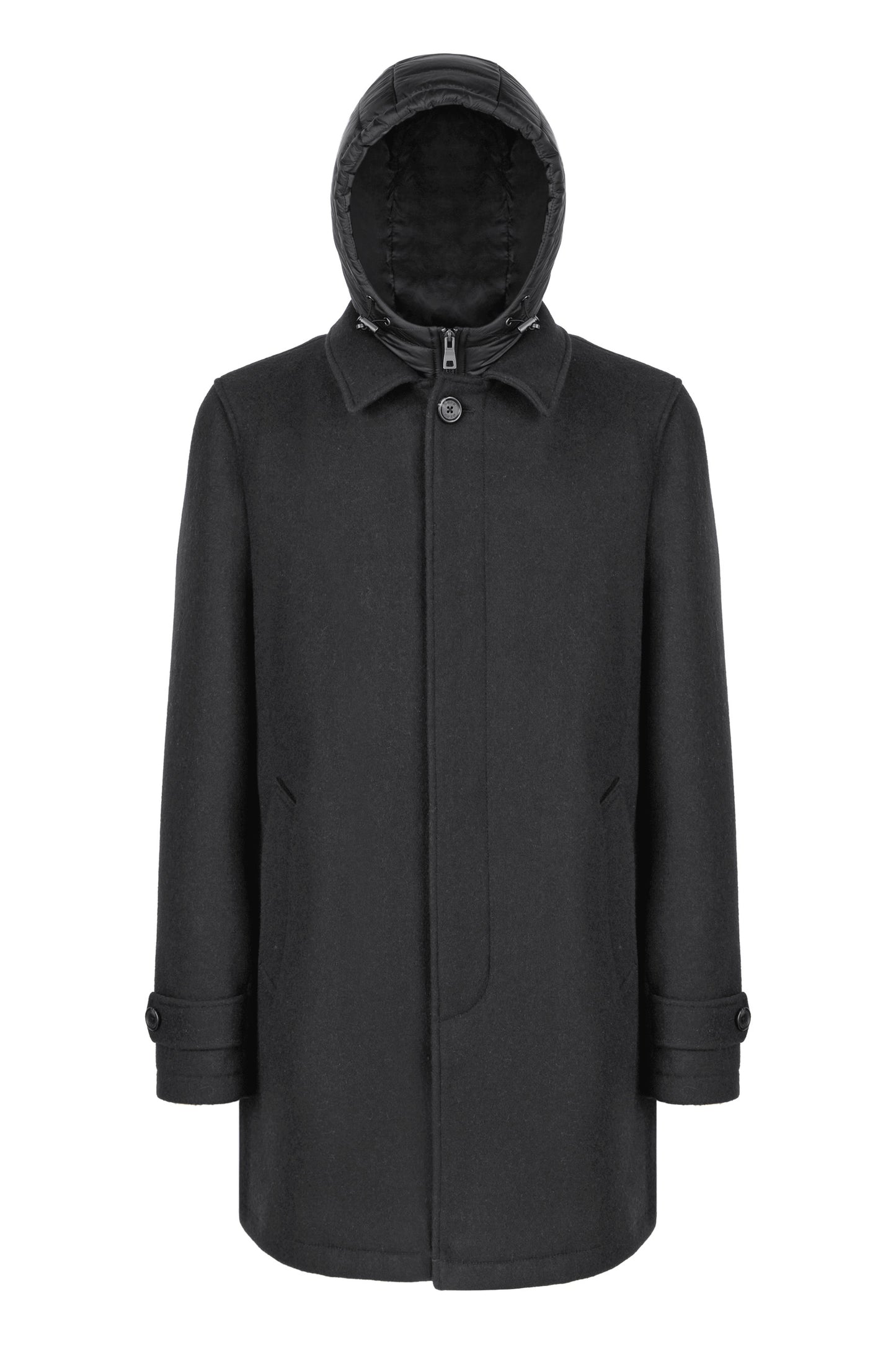 GEOX MONREALE – Ανδρικό Μάλλινο Παλτό με αποσπώνη Κουκούλα