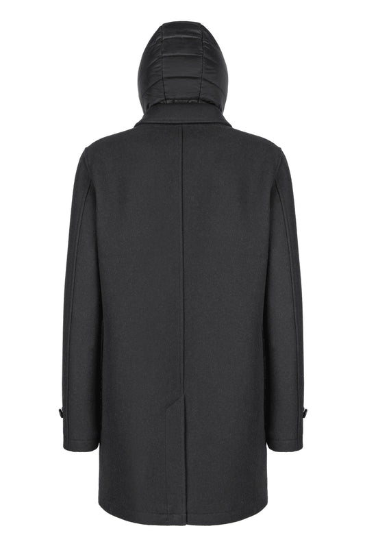 GEOX MONREALE – Ανδρικό Μάλλινο Παλτό με αποσπώνη Κουκούλα