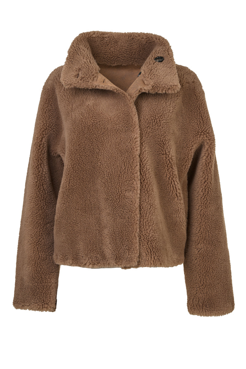 MALLOW -Teddy Wool  reversible Brown Jacket
