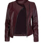 MATILDA- Handmade  Women's Burgundy Leather Jacket