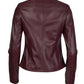 MATILDA- Handmade  Women's Burgundy Leather Jacket