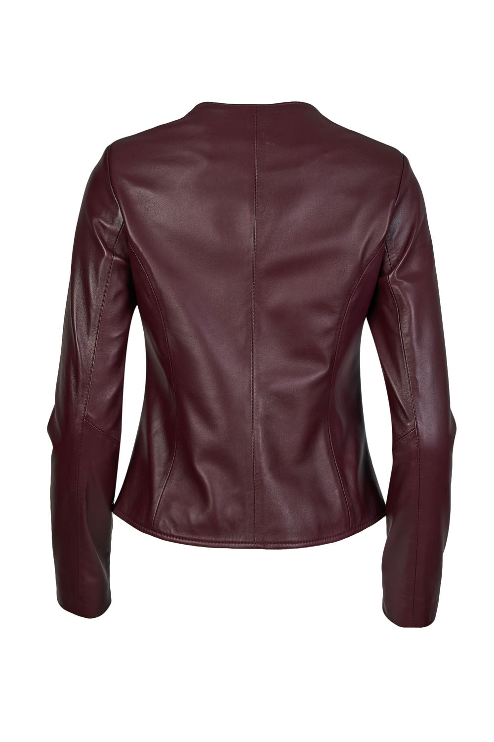 MATILDA- Handmade  Women's Burgundy Leather Jacket