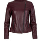 MATILDA- Handmade  Women's Burgundy Leather Jacket