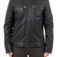 MEINARD - Men's Black Leather Jacket with Shirt Collar