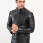 FILIP - Men's Black biker leather jacket