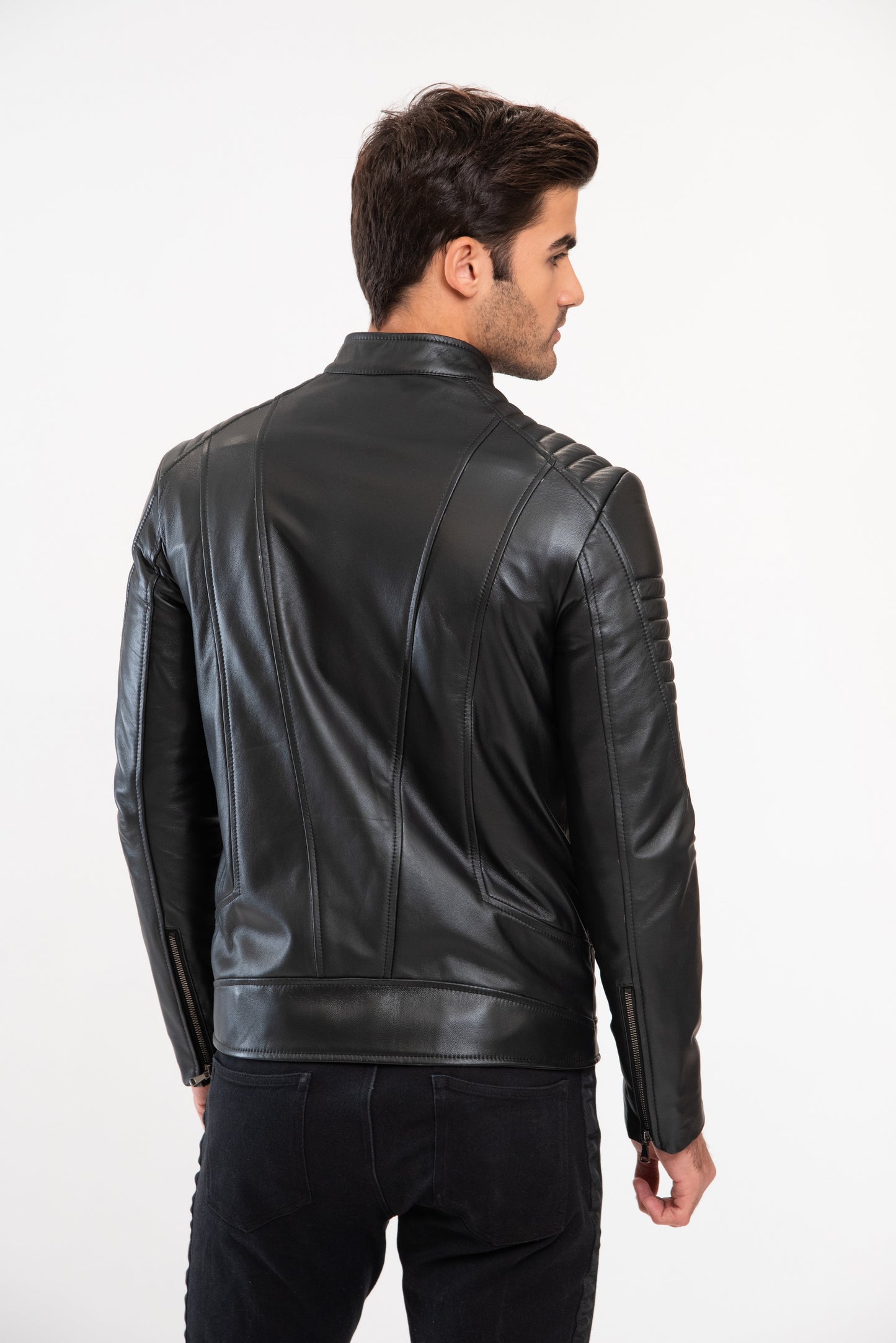 FILIP - Men's Black biker leather jacket