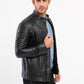 FILIP - Men's Black biker leather jacket
