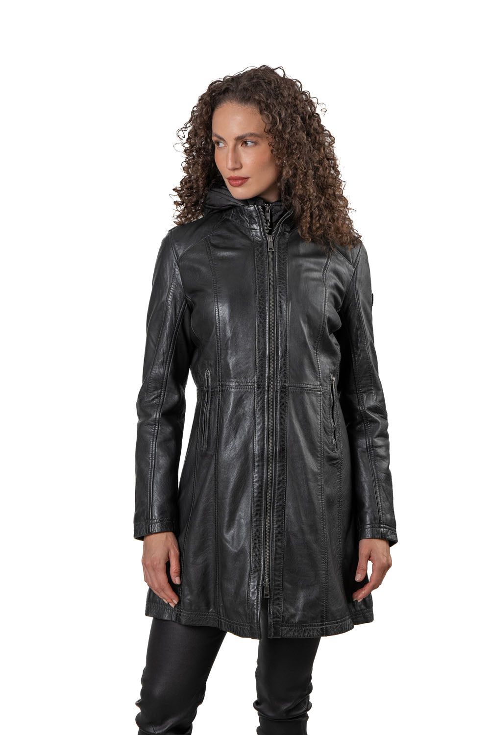 MILENE - Women's Leather Parka Coat