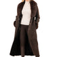 Women's Brown Sheepskin Coat with Fur Collar