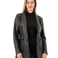 Women's Croco Stamp Leather Blazer