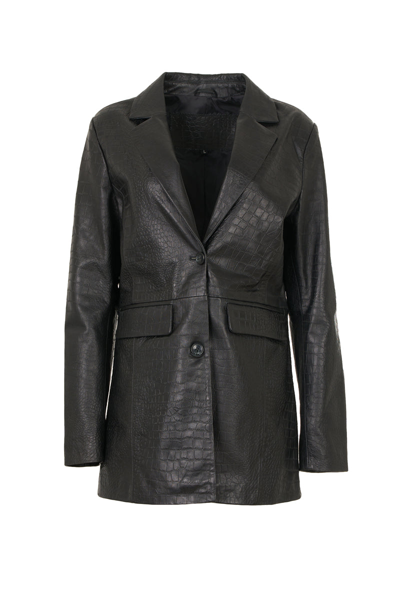 Women's Croco Stamp Leather Blazer