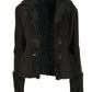 3080 -Women's Black Sheepskin Jacket with Astrakan Details