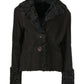 3080 -Women's Black Sheepskin Jacket with Astrakan Details