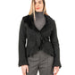 Women's Black Sheepskin Jacket with Lazer Cut Pattern