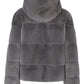 Women's Gray Mink  Hooded Jacket