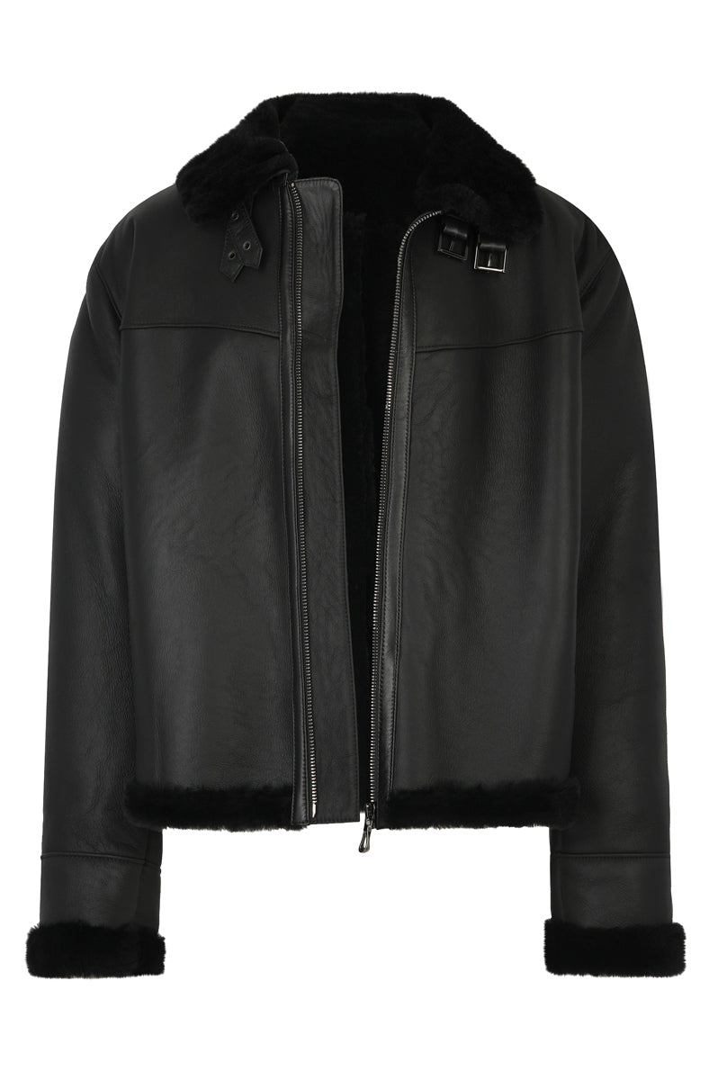 Ανδρικό Μαύρο Σιπ-σκιν Τζάκετ 