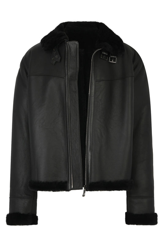 Ανδρικό Μαύρο Σιπ-σκιν Τζάκετ 