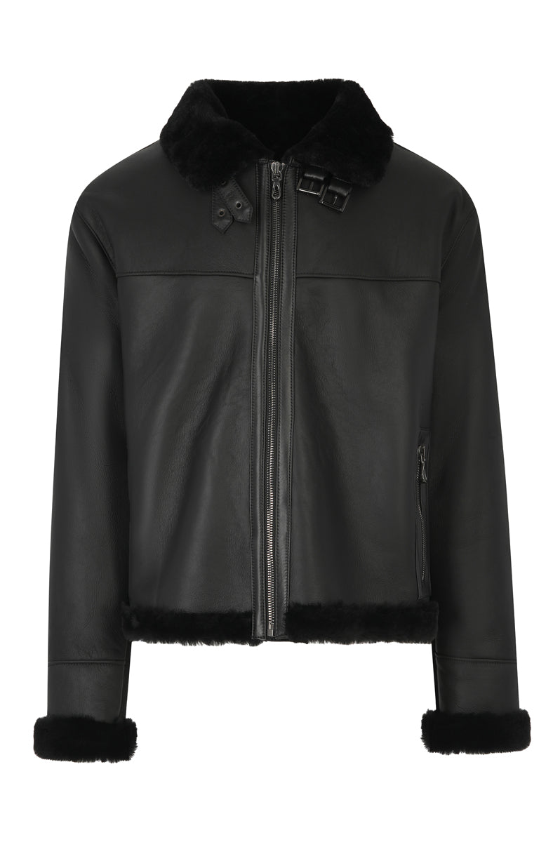 Ανδρικό Μαύρο Σιπ-σκιν Τζάκετ 