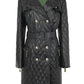 Made in Italy Black Quilted Leather Trench Coat