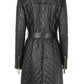 Made in Italy Black Quilted Leather Trench Coat